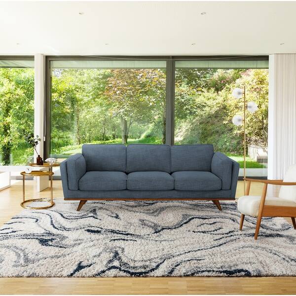 Gertmenian Anjou Marble Navy Abstract Modern Shag Area Rug Bed Bath